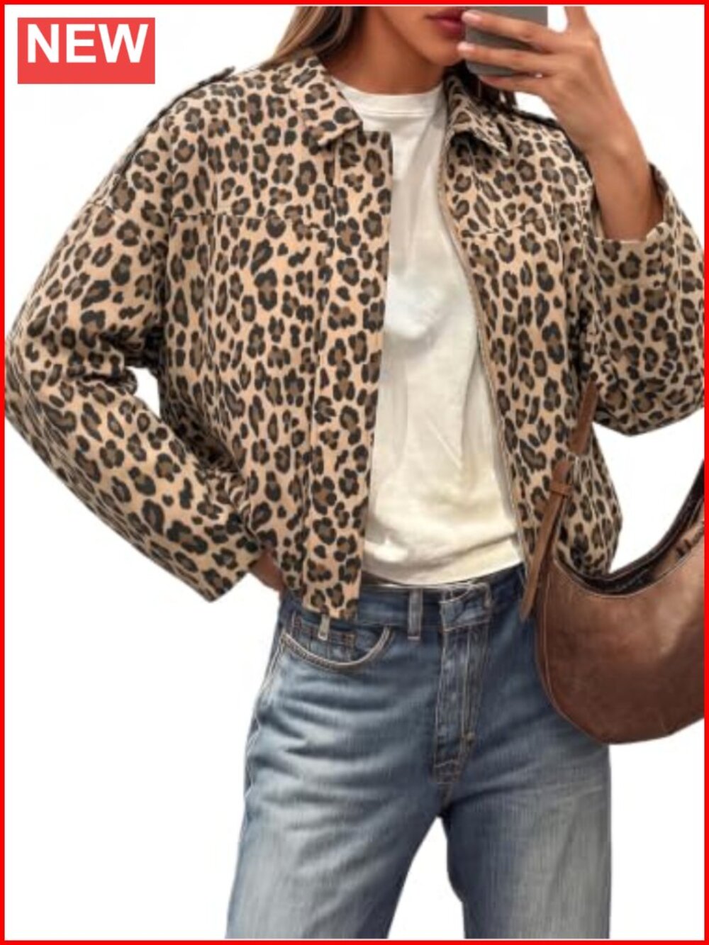 Faux Suede Bomber Jacket Cropped Zip Up Oversized Women Casual Coat